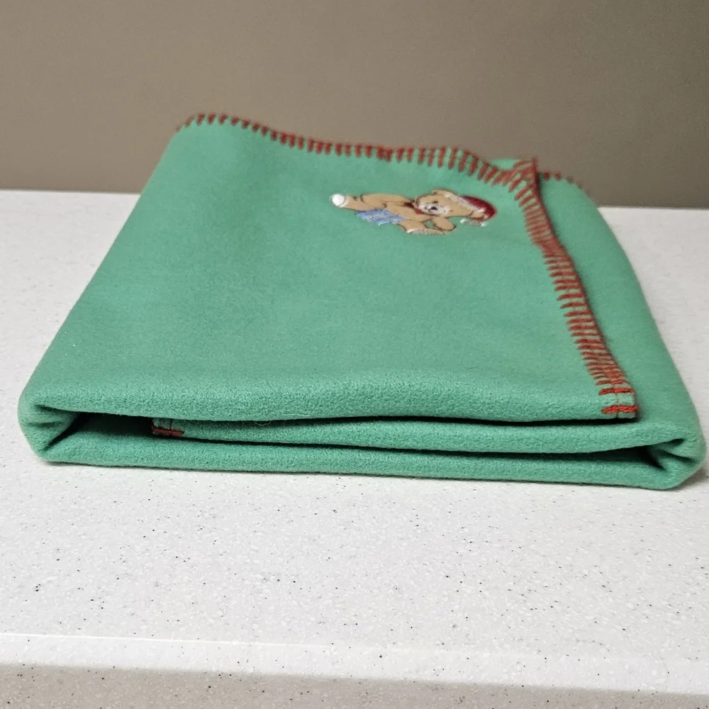Christmas Holiday Bear Baby Blanket